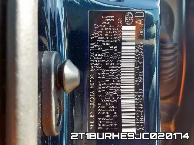 2T1BURHE9JC020174 фото 2