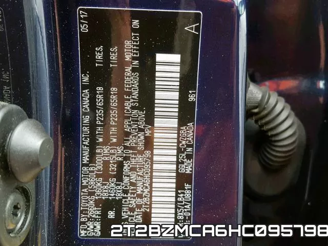 2T2BZMCA6HC095798 фото 2