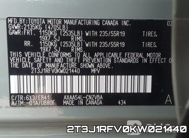 2T3J1RFV0KW021440 фото 10