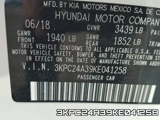 3KPC24A39KE041258 фото 2