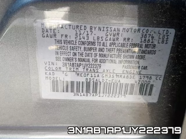3N1AB7AP1JY222379 фото 2