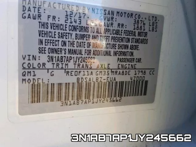 3N1AB7AP1JY245662 фото 2