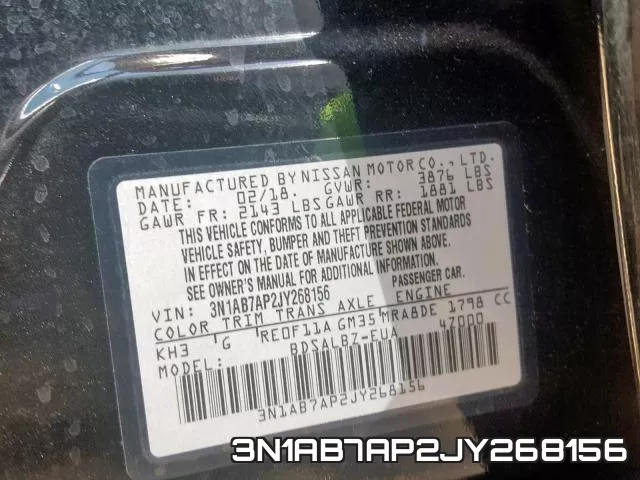3N1AB7AP2JY268156 фото 2