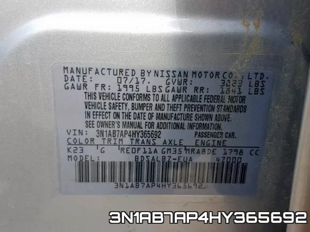 3N1AB7AP4HY365692 фото 2