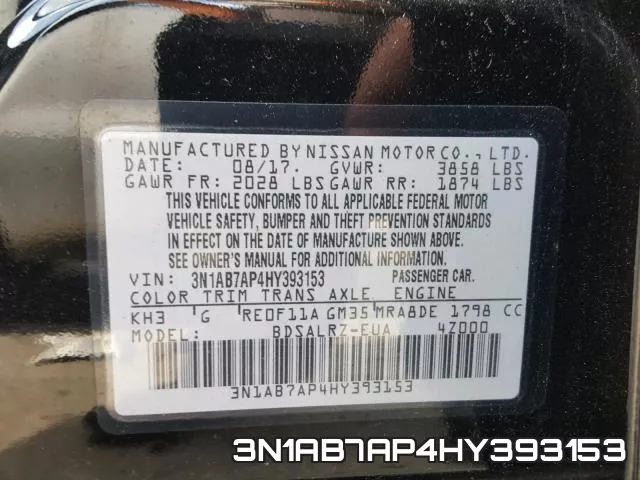 3N1AB7AP4HY393153 фото 2
