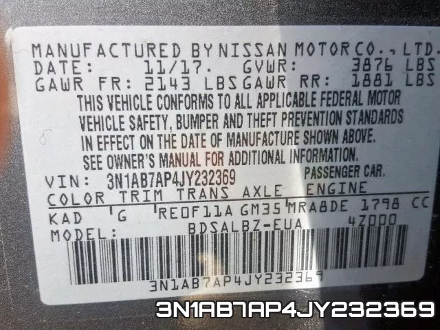 3N1AB7AP4JY232369 фото 2