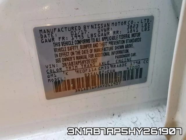 3N1AB7AP5HY261907 фото 2