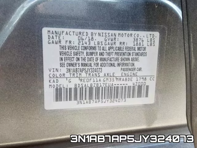 3N1AB7AP5JY324073 фото 2