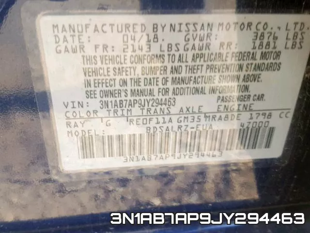 3N1AB7AP9JY294463 фото 2