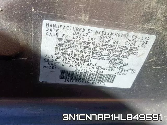 3N1CN7AP1HL849591 фото 2