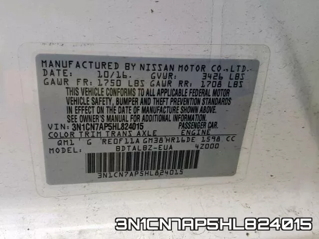 3N1CN7AP5HL824015 фото 2