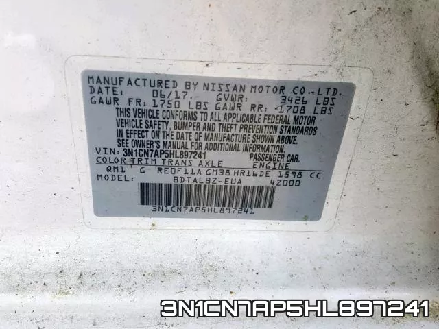 3N1CN7AP5HL897241 фото 2