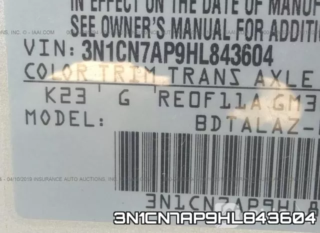3N1CN7AP9HL843604 фото 10