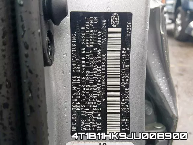 4T1B11HK9JU008900 фото 2