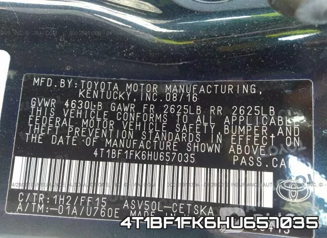 4T1BF1FK6HU657035 фото 10