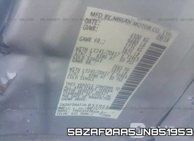 5BZAF0AA5JN851953 фото 10