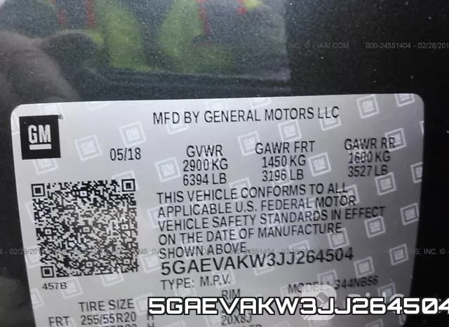 5GAEVAKW3JJ264504 фото 10