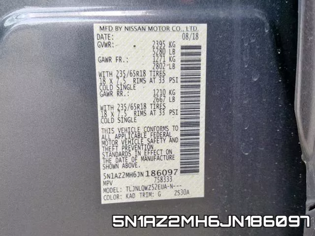 5N1AZ2MH6JN186097 фото 2