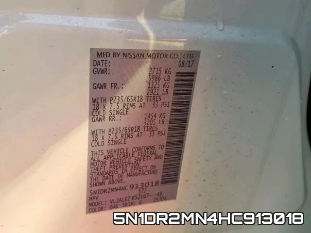 5N1DR2MN4HC913018 фото 2