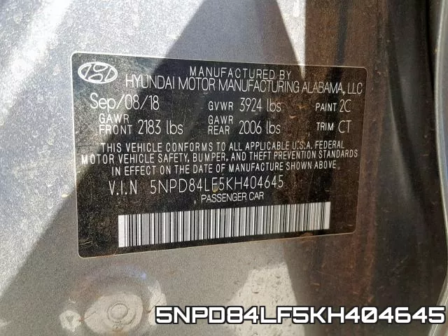 5NPD84LF5KH404645 фото 2