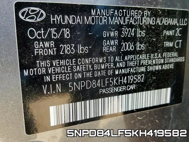 5NPD84LF5KH419582 фото 2