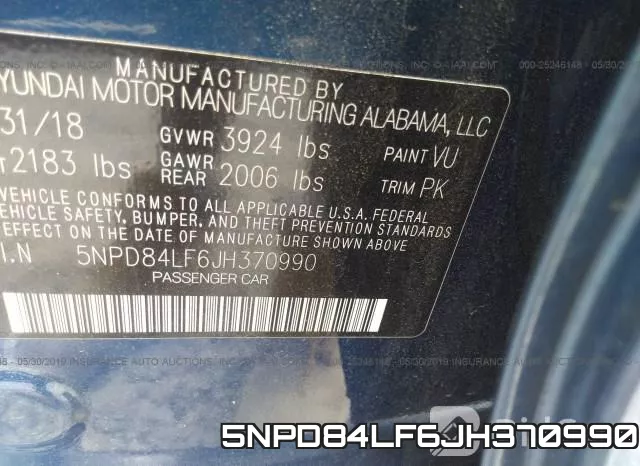 5NPD84LF6JH370990 фото 10
