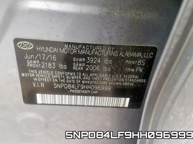 5NPD84LF9HH096999 фото 2