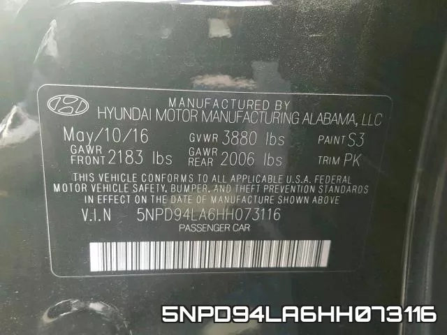 5NPD94LA6HH073116 фото 2