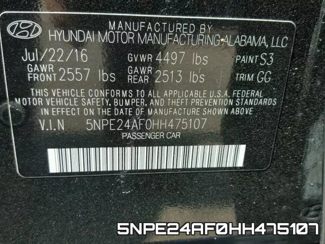 5NPE24AF0HH475107 фото 2