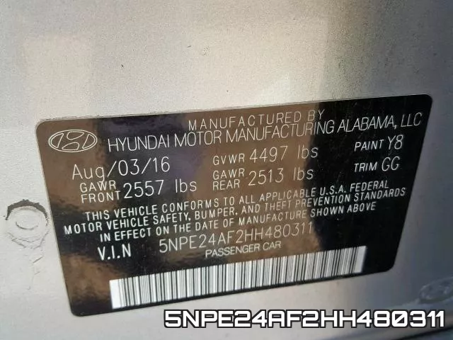 5NPE24AF2HH480311 фото 2