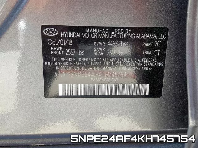 5NPE24AF4KH745754 фото 2