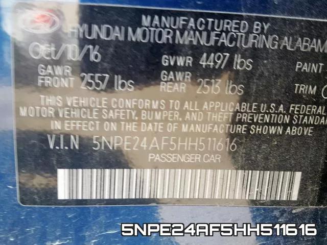 5NPE24AF5HH511616 фото 2