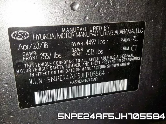 5NPE24AF5JH705584 фото 2