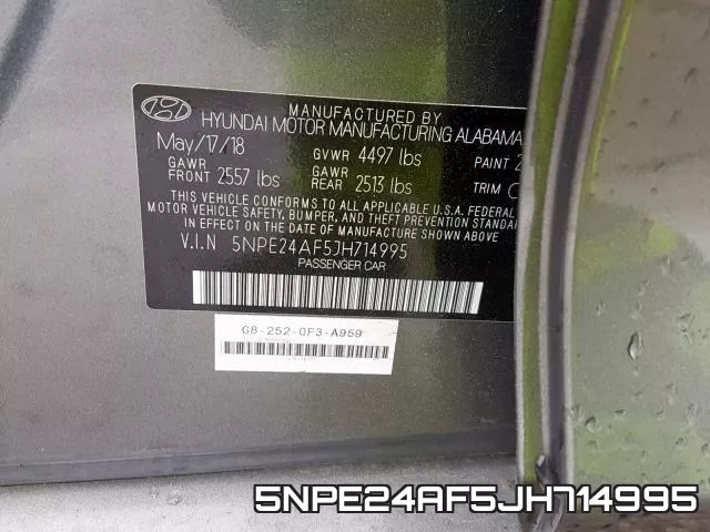 5NPE24AF5JH714995 фото 2