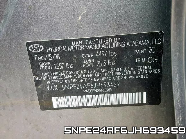 5NPE24AF6JH693459 фото 2