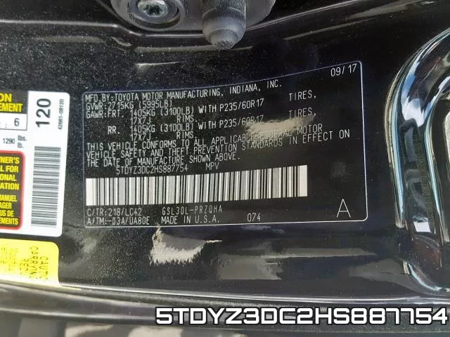 5TDYZ3DC2HS887754 фото 2