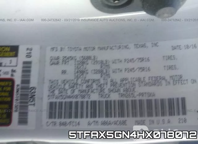 5TFAX5GN4HX078072 фото 10