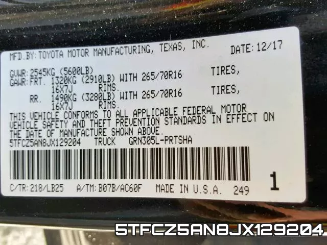 5TFCZ5AN8JX129204 фото 2