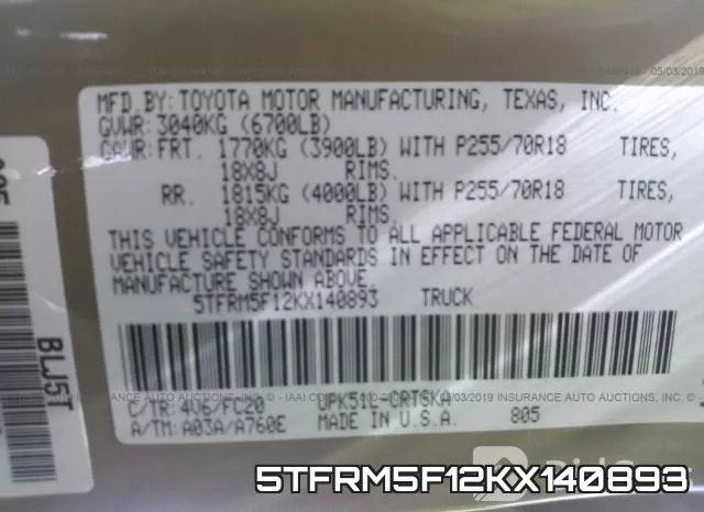 5TFRM5F12KX140893 фото 10