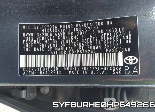5YFBURHE0HP649266 фото 10