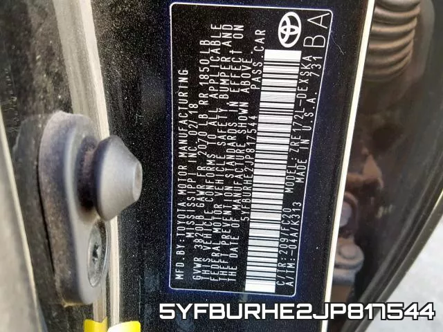 5YFBURHE2JP817544 фото 2