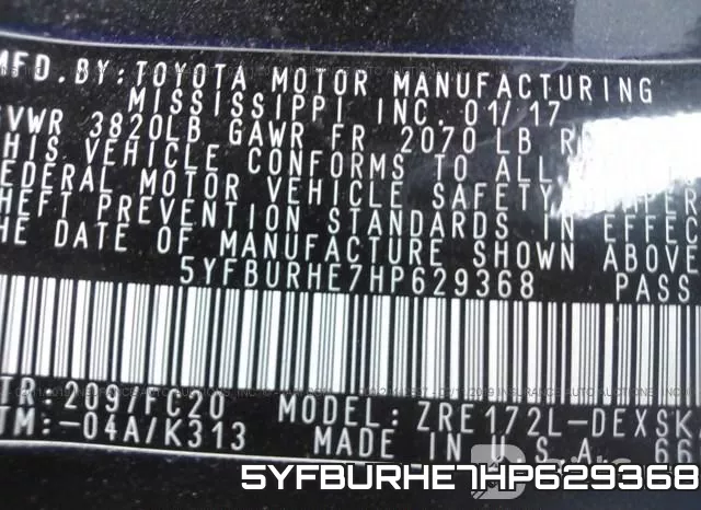 5YFBURHE7HP629368 фото 10