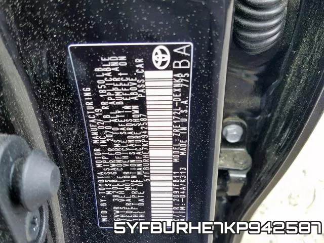 5YFBURHE7KP942587 фото 2