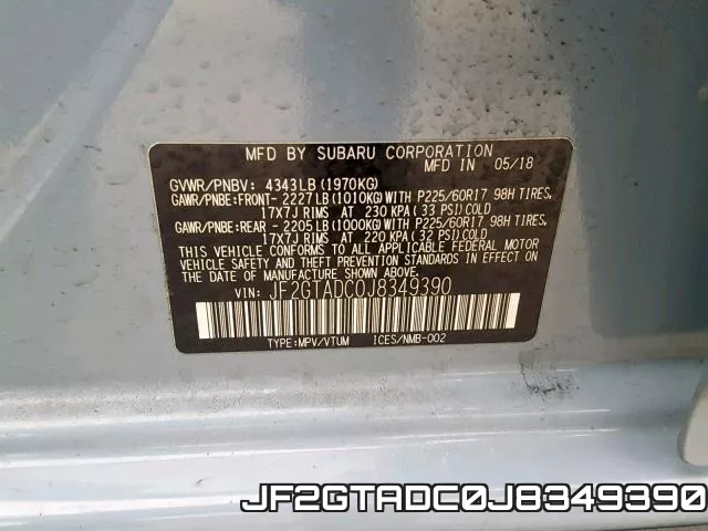 JF2GTADC0J8349390 фото 2