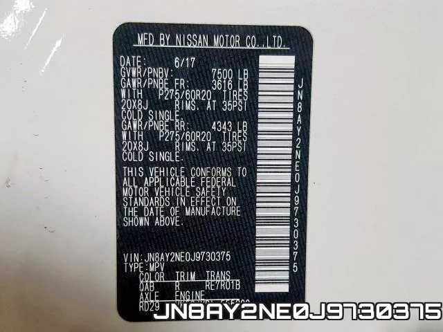 JN8AY2NE0J9730375 фото 2