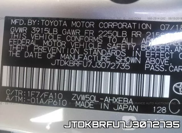 JTDKBRFU7J3072735 фото 9