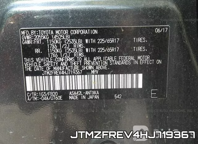 JTMZFREV4HJ719367 фото 10