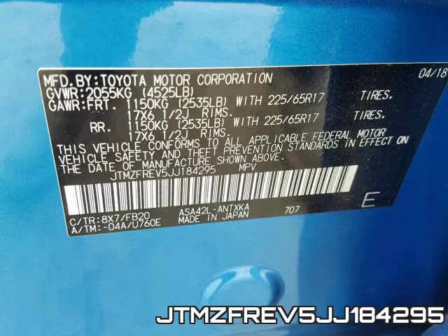 JTMZFREV5JJ184295 фото 2