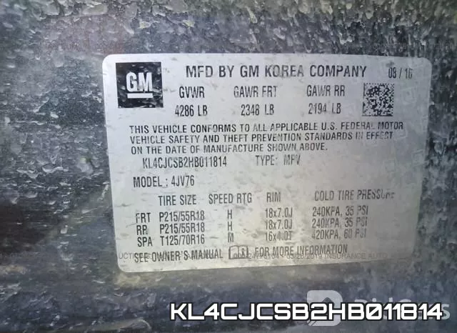KL4CJCSB2HB011814 фото 10