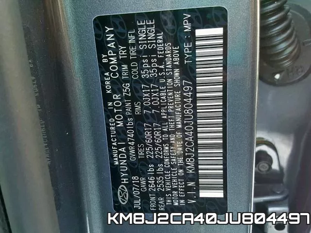 KM8J2CA40JU804497 фото 2